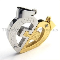 Love You Really Gloden Titanium Lovers Hangers Met Diamantvrije Kettingen