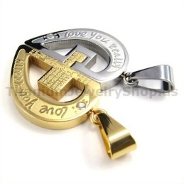 Love You Really Gloden Titanium Lovers Hangers Met Diamantvrije Kettingen