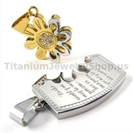 Gloden Titanium Lovers Hangers - Gratis Kettingen