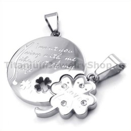 Titanium Hangers Met Klavertje Vier - Gratis Kettingen