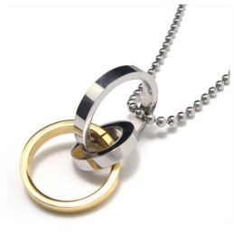 Herenketting Met Drie Ringen Van Puur Titanium (Nieuw)