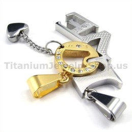 Liefde Titanium Lovers Gouden Hangers Met Diamantenvrije Kettingen