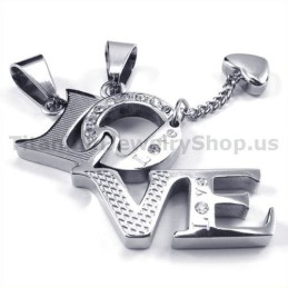 Liefde Titanium Lovers Hangers Met Diamantenvrije Kettingen