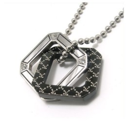 Twee Vierkante Mode Cadeau Titanium Ketting Hanger