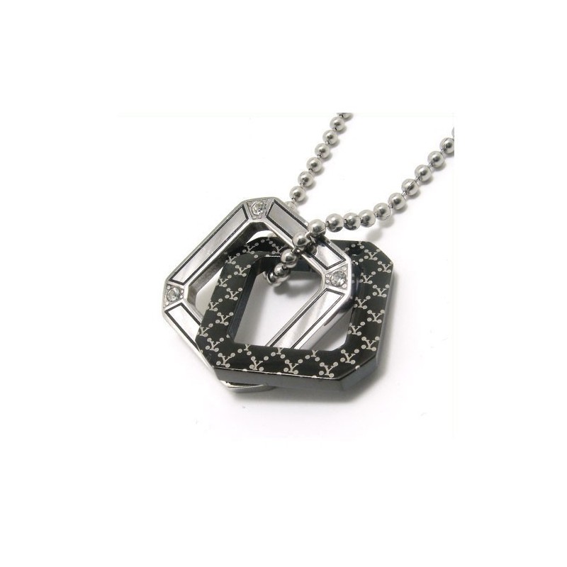 Twee Vierkante Mode Cadeau Titanium Ketting Hanger Twee Vierkante Mode Cadeau Titanium Ketting Hanger