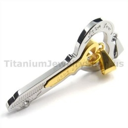 Gloden Titanium Lovers Sleutelhangers - Gratis Kettingen