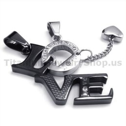 Liefdeszwarte Titanium Hangers Met Diamantvrije Kettingen