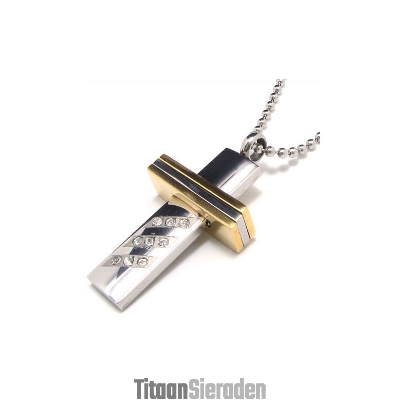 Heren Kruisketting Van Puur Titanium (Nieuw)