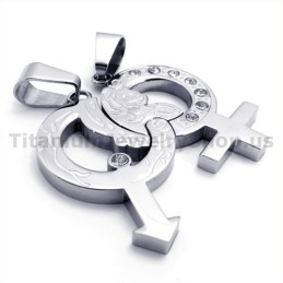 Titanium Lovers Hangers Met Diamantenvrije Kettingen