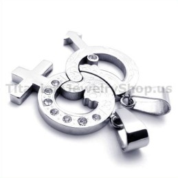 Titanium Lovers Hangers Met Diamantenvrije Kettingen