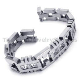Heren Titanium Armband Met Diamanten