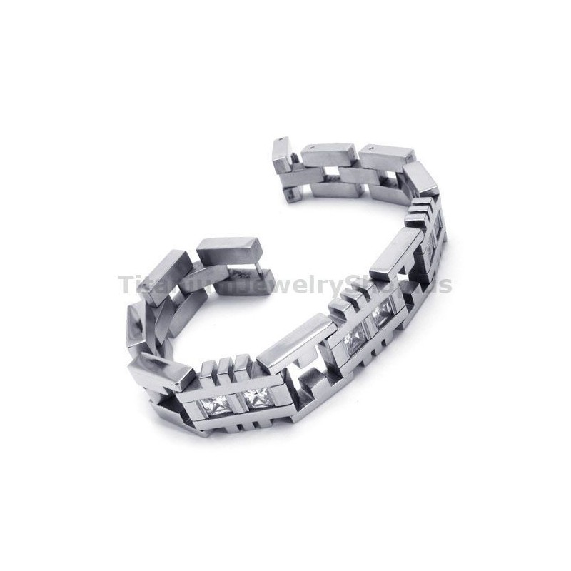 Heren Titanium Armband Met Diamanten