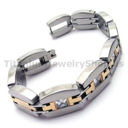 Heren Titanium Armband Met Diamanten