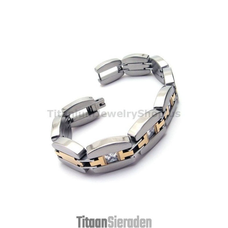 Heren Titanium Armband Met Diamanten Heren Titanium Armband Met Diamanten