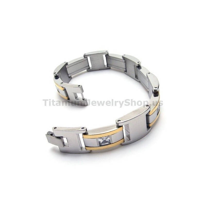 Heren Titanium Armband Met Diamanten