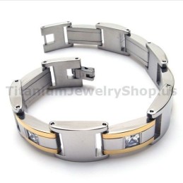 Heren Titanium Armband Met Diamanten