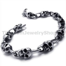 Heren Titanium Schedel Armband