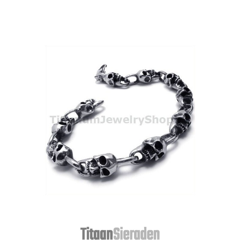 Heren Titanium Schedel Armband Heren Titanium Schedel Armband