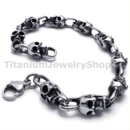 Heren Titanium Schedel Armband
