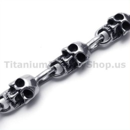 Heren Titanium Schedel Armband