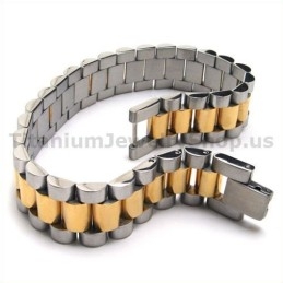 Heren Gloden Titanium Armband