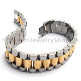 Heren Gloden Titanium Armband