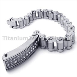 Heren Titanium Armband Met Diamanten