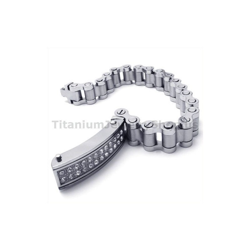 Heren Titanium Armband Met Diamanten