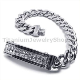 Heren Titanium Armband Met Diamanten