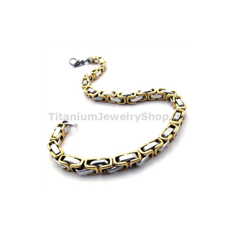 Heren Gloden Titanium Armband