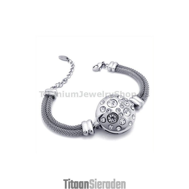 Dames Titanium Armband Met Diamanten Dames Titanium Armband Met Diamanten