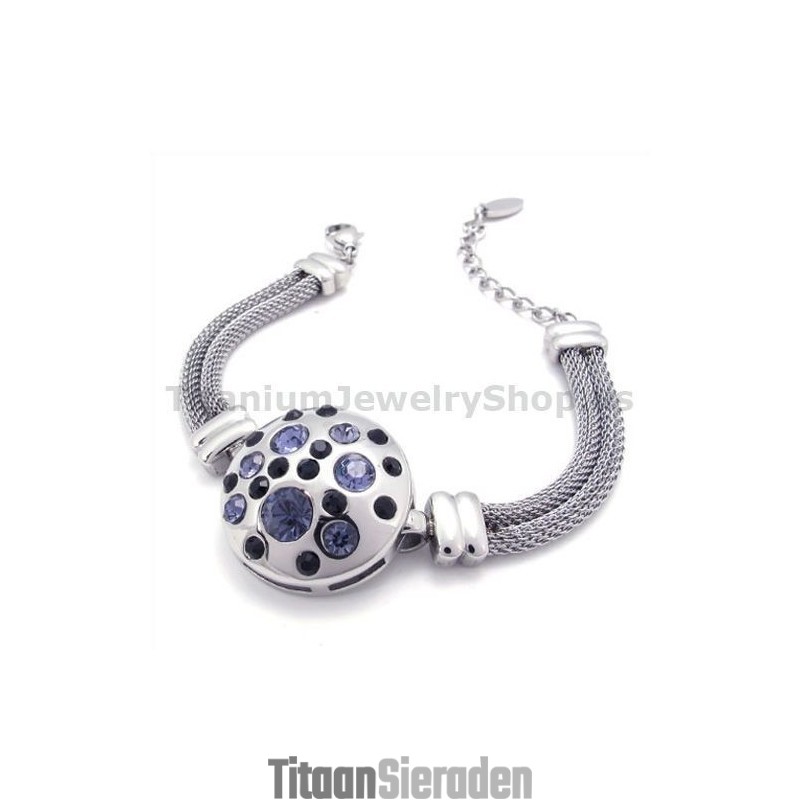 Dames Titanium Armband Met Diamanten Dames Titanium Armband Met Diamanten