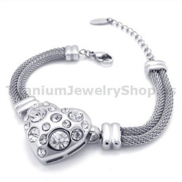 Dames Titanium Armband Met Diamanten