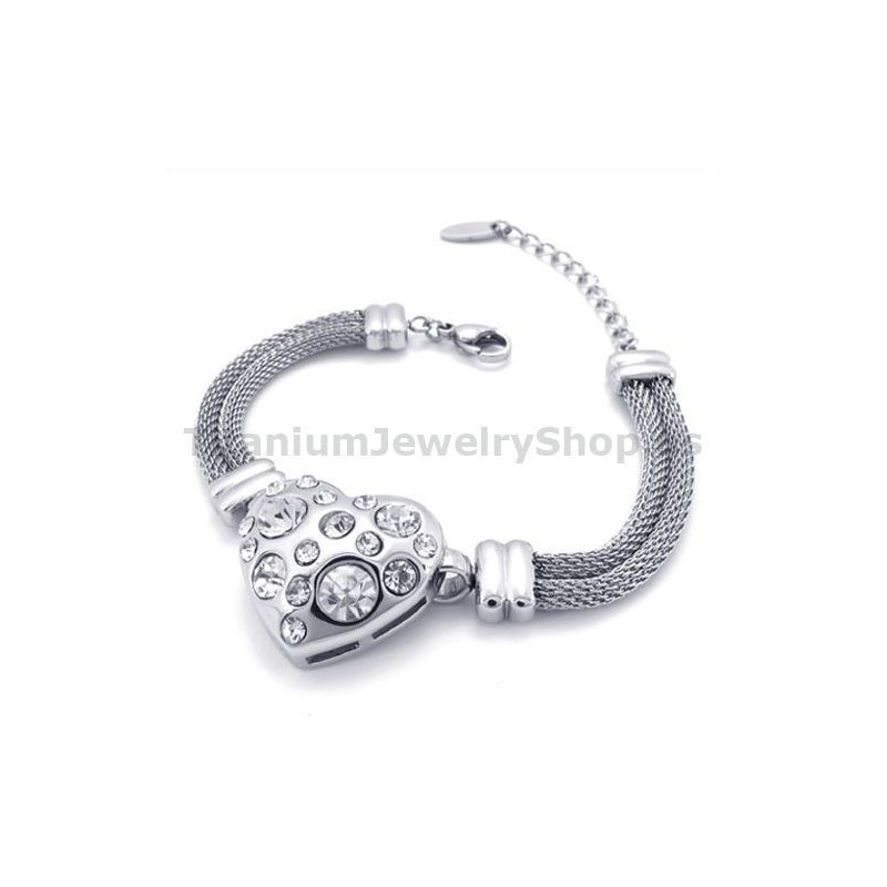 Dames Titanium Armband Met Diamanten