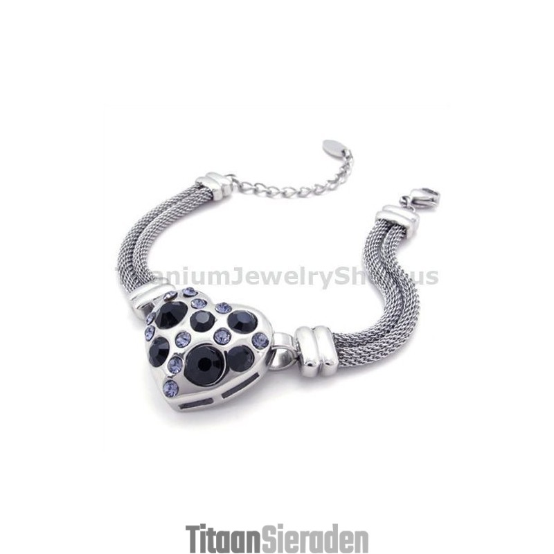 Dames Titanium Armband Met Diamanten