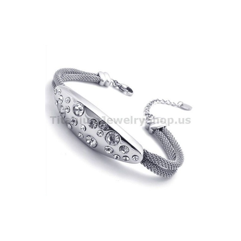 Dames Titanium Armband Met Diamanten