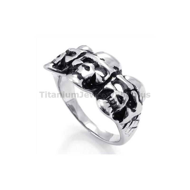 Drie Schedel Titanium Ring Drie Schedel Titanium Ring