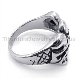Drie Schedel Titanium Ring