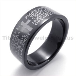 Kruis Zwarte Titanium Ring
