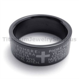 Kruis Zwarte Titanium Ring