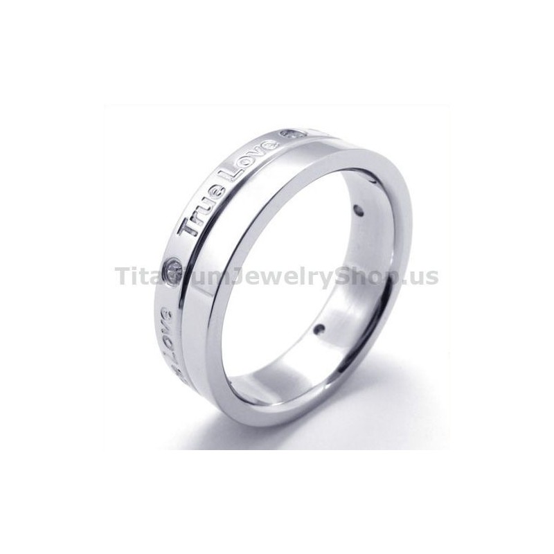 Echte Liefde Titanium Ring Met Diamant