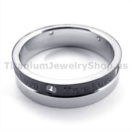 True Love Zwarte Titanium Ring Met Diamant