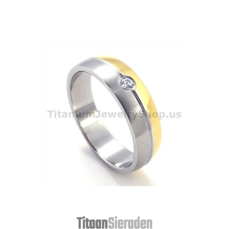 Titanium Ring Met Diamant