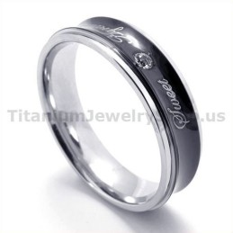 Lievelingsring Van Zwart Titanium Met Diamant