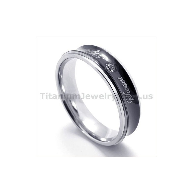 Lievelingsring Van Zwart Titanium Met Diamant