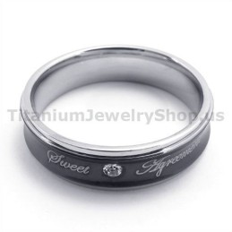 Lievelingsring Van Zwart Titanium Met Diamant