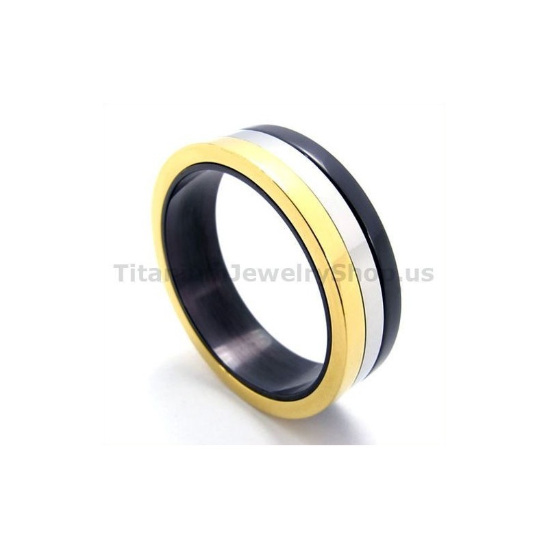 Driekleurige Titanium Ring