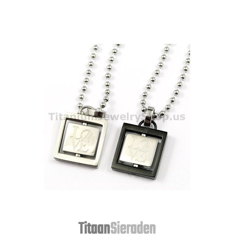 Draaibare Lovers Titanium Hangers Valentijnsdag Cadeaus - Gratis Kettingen Draaibare Lovers Titanium Hangers Valentijnsdag Cadeaus - Gratis Kettingen