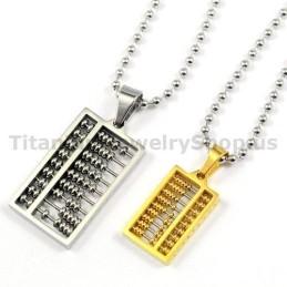Abacus Titanium Lovers Hangers Valentijnsdag Cadeaus - Gratis Kettingen