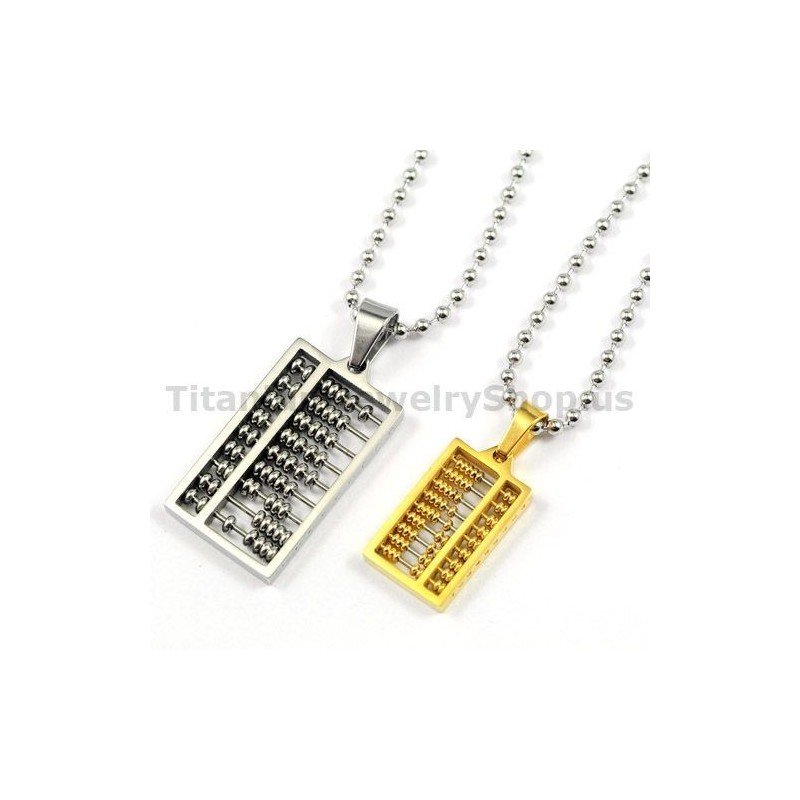 Abacus Titanium Lovers Hangers Valentijnsdag Cadeaus - Gratis Kettingen